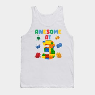 3 Year Old Building Blocks B-day Gift For Boys Kids Tank Top